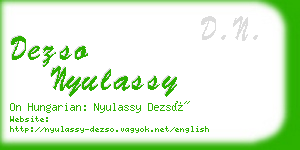 dezso nyulassy business card